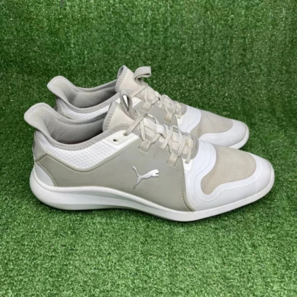 Puma Mens Ignite Fasten 8 Disc Golf White/Silver SZ 8.5 US Men's Shoes